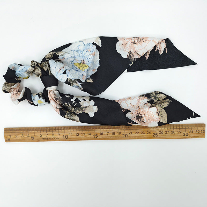 Wholesale Printed Triangular Ribbon Fabric Hair Scrunchies